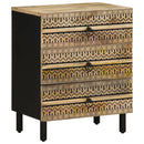 vidaXL fekete tömör mangófa éjjeliszekrény 50 x 33 x 62 cm