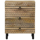 vidaXL fekete tömör mangófa éjjeliszekrény 50 x 33 x 62 cm