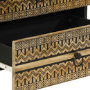 vidaXL fekete tömör mangófa éjjeliszekrény 50 x 33 x 62 cm