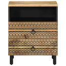 vidaXL fekete tömör mangófa éjjeliszekrény 50 x 33 x 62 cm