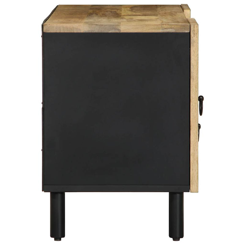 vidaXL fekete tömör nyers mangófa TV-szekrény 105 x 33,5 x 46 cm