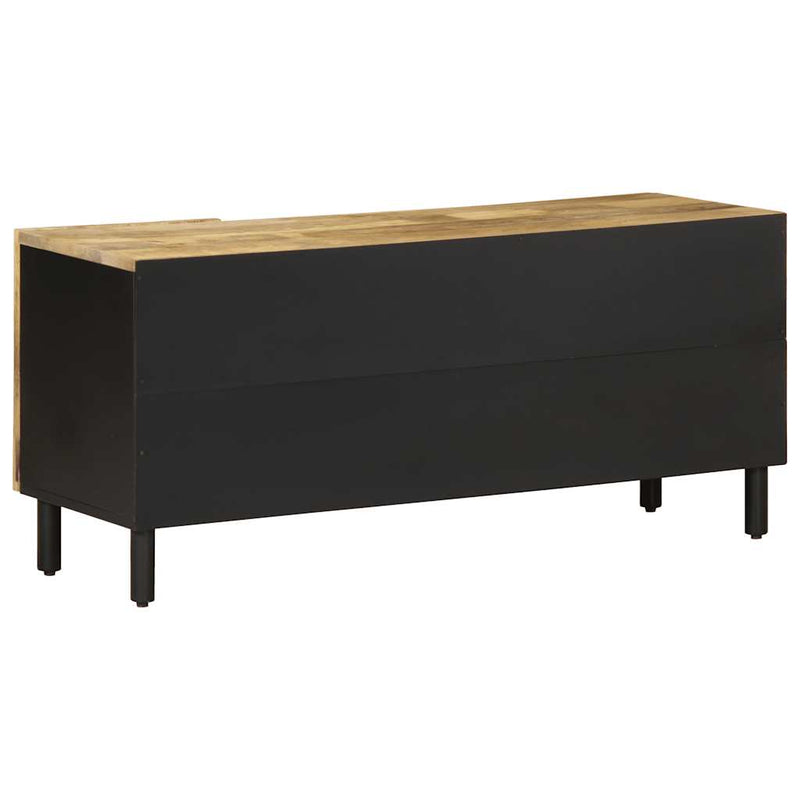 vidaXL fekete tömör nyers mangófa TV-szekrény 105 x 33,5 x 46 cm