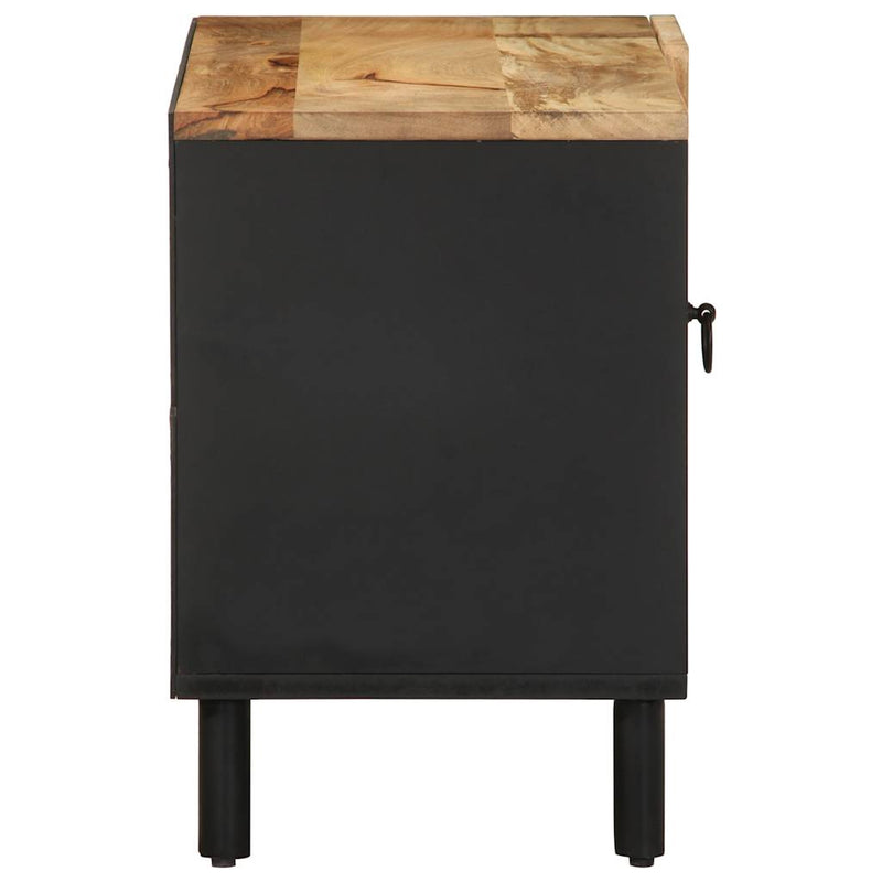 vidaXL fekete tömör nyers mangófa TV-szekrény 80 x 33,5 x 46 cm