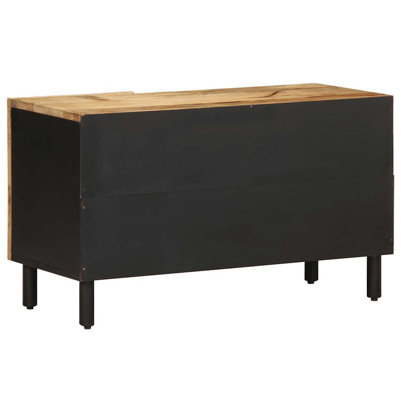 vidaXL fekete tömör nyers mangófa TV-szekrény 80 x 33,5 x 46 cm