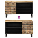 vidaXL fekete tömör nyers mangófa TV-szekrény 80 x 33,5 x 46 cm