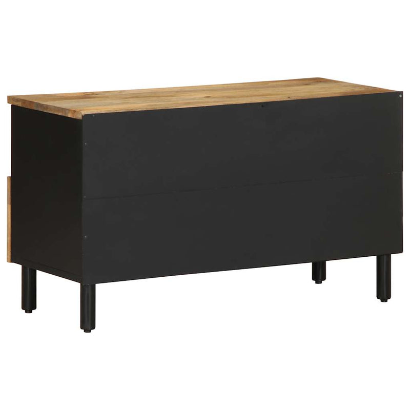 vidaXL fekete tömör nyers mangófa TV-szekrény 80 x 33,5 x 46 cm