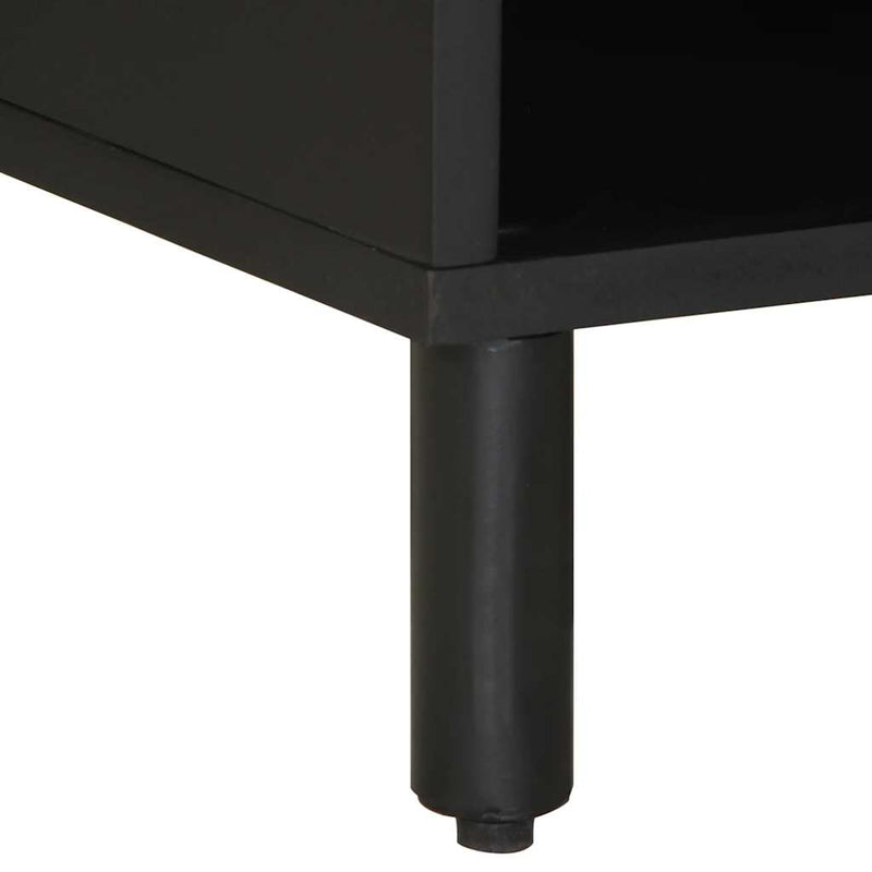 vidaXL fekete tömör nyers mangófa TV-szekrény 80 x 33,5 x 46 cm