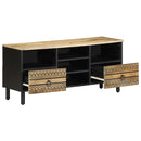 vidaXL fekete tömör nyers mangófa TV-szekrény 100 x 33,5 x 46 cm