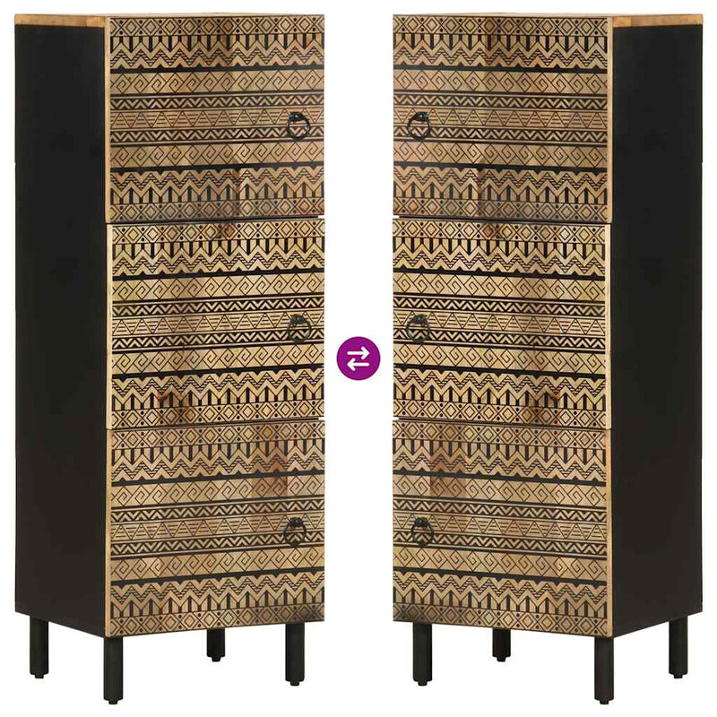 vidaXL tömör nyers mangófa tálalószekrény 40 x 33,5 x 110 cm