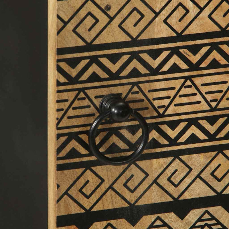 vidaXL tömör nyers mangófa tálalószekrény 40 x 33,5 x 110 cm