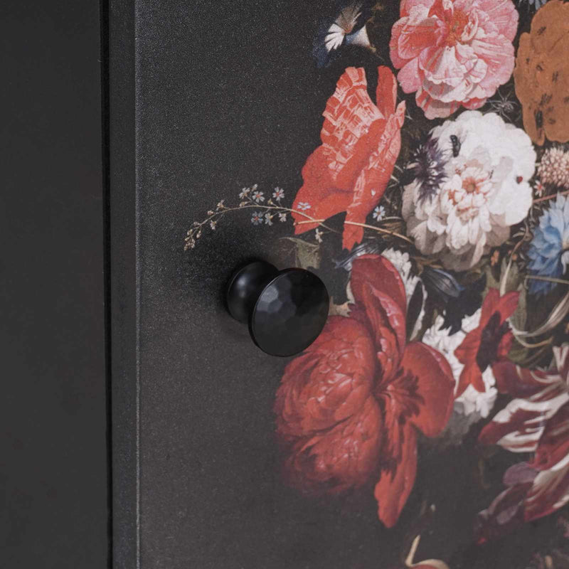 vidaXL Éjjeli szekrény ajtóval 2 pcs Fekete 40 x 33 x 46 cm