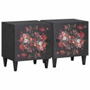 vidaXL Éjjeli szekrény ajtóval 2 pcs Fekete 40 x 33 x 46 cm