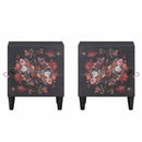 vidaXL Éjjeli szekrény ajtóval 2 pcs Fekete 40 x 33 x 46 cm