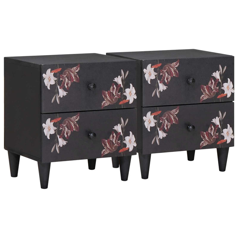 vidaXL Éjjeli asztal 2 pcs Barna 40 x 33,5 x 46 cm Tömör Mangófát