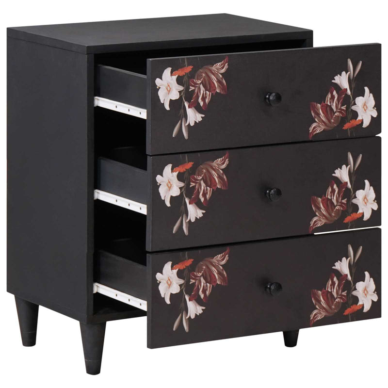 vidaXL Éjjeli asztal fiókkal Sokszínű 50 x 33 x 60 cm Tömör Mangófát