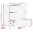 vidaXL Éjjeli asztal fiókkal Sokszínű 50 x 33 x 60 cm Tömör Mangófát