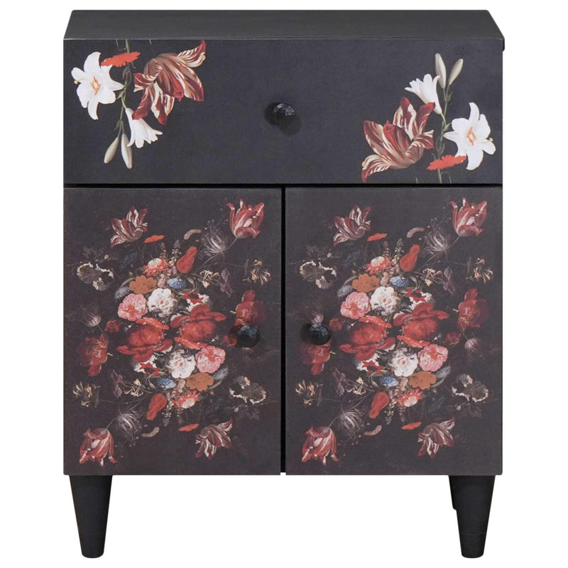 vidaXL Éjjeli asztal fiókkal Sokszínű 50 x 33 x 60 cm Tömör Mangófát