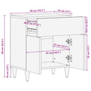 vidaXL Éjjeli asztal fiókkal Sokszínű 50 x 33 x 60 cm Tömör Mangófát