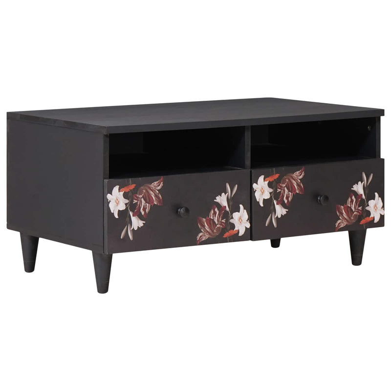 vidaXL Dohányzóasztal fiókkal Sokszínű 80 x 54 x 40 cm Tömör Mangófát