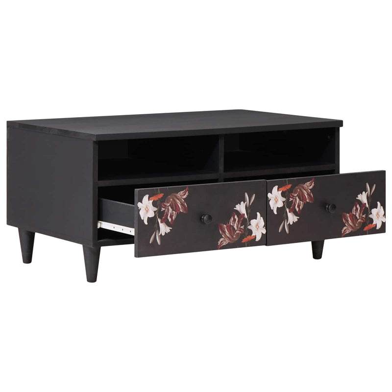 vidaXL Dohányzóasztal fiókkal Sokszínű 80 x 54 x 40 cm Tömör Mangófát