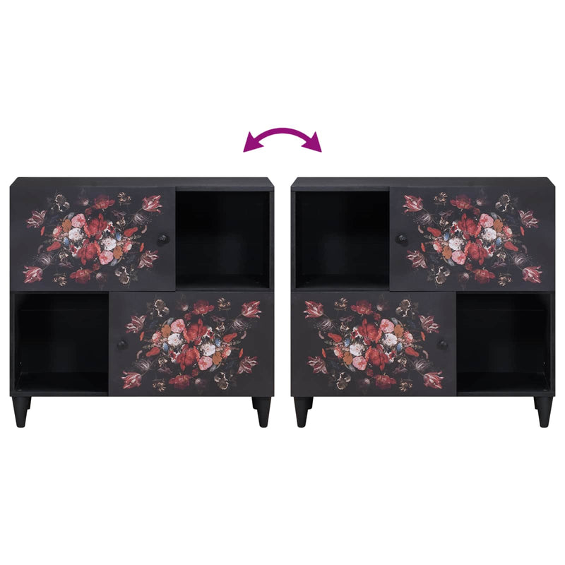 vidaXL Tároló szekrények Sokszínű 80 x 33,5 x 75 cm Tömör Mangófát