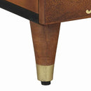 vidaXL Éjjeli szekrény ajtóval mézbarna 40 x 33 x 46 cm Tömör Mangófát