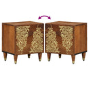 vidaXL Éjjeli szekrény ajtóval mézbarna 40 x 33 x 46 cm Tömör Mangófát