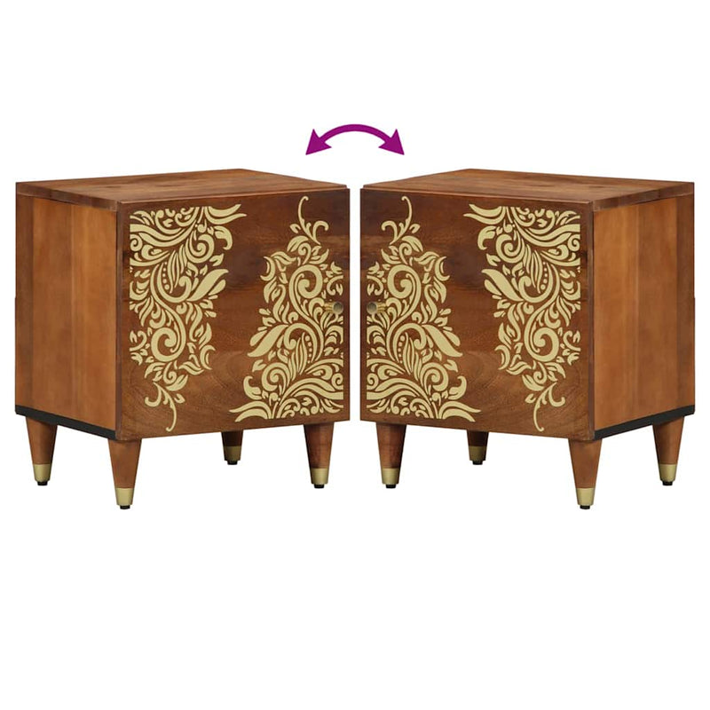 vidaXL Éjjeliszekrény 2 pcs mézbarna 40 x 33 x 46 cm tömör mangófa
