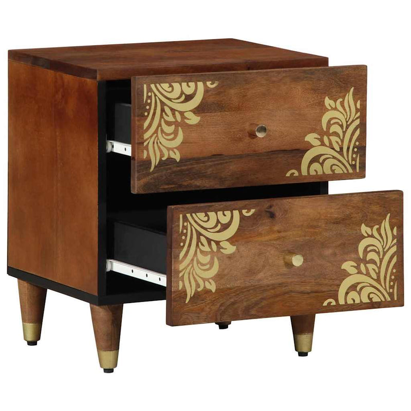 vidaXL Éjjeliszekrény 2 pcs mézbarna 40 x 33 x 46 cm tömör mangófa