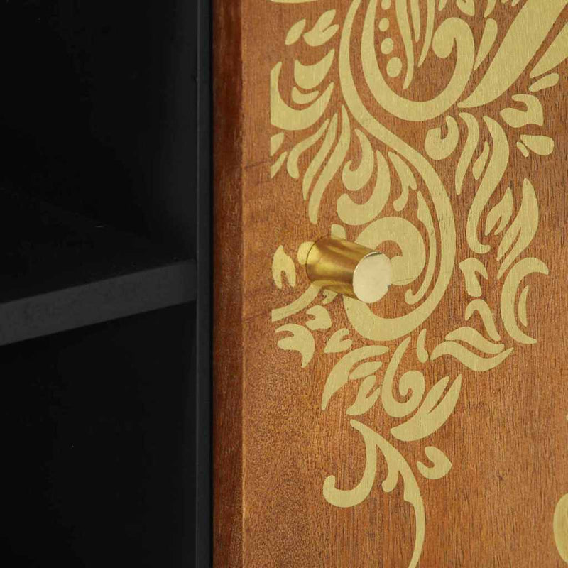 vidaXL TV szekrény polcokkal Méz barna 105 x 33 x 46 cm Tömör Mangófát