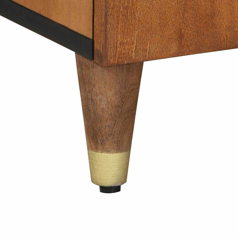 vidaXL TV szekrény polcokkal Méz barna 105 x 33 x 46 cm Tömör Mangófát