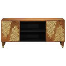 vidaXL TV szekrény polcokkal Méz barna 105 x 33 x 46 cm Tömör Mangófát