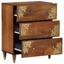 vidaXL Széf Barna 60 x 33 x 75 cm Tömör Mangófát