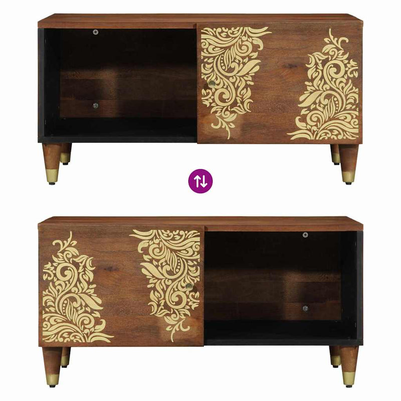 vidaXL Dohányzóasztal Méz barna 80 x 50 x 40 cm Tömör Mangófát