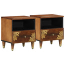 vidaXL Éjjeliszekrény 2 pcs Méz barna 40 x 33 x 46 cm Tömör Mangófát