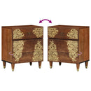 vidaXL Éjjeli szekrény ajtóval mézbarna 50 x 33 x 60 cm Tömör Mangófát