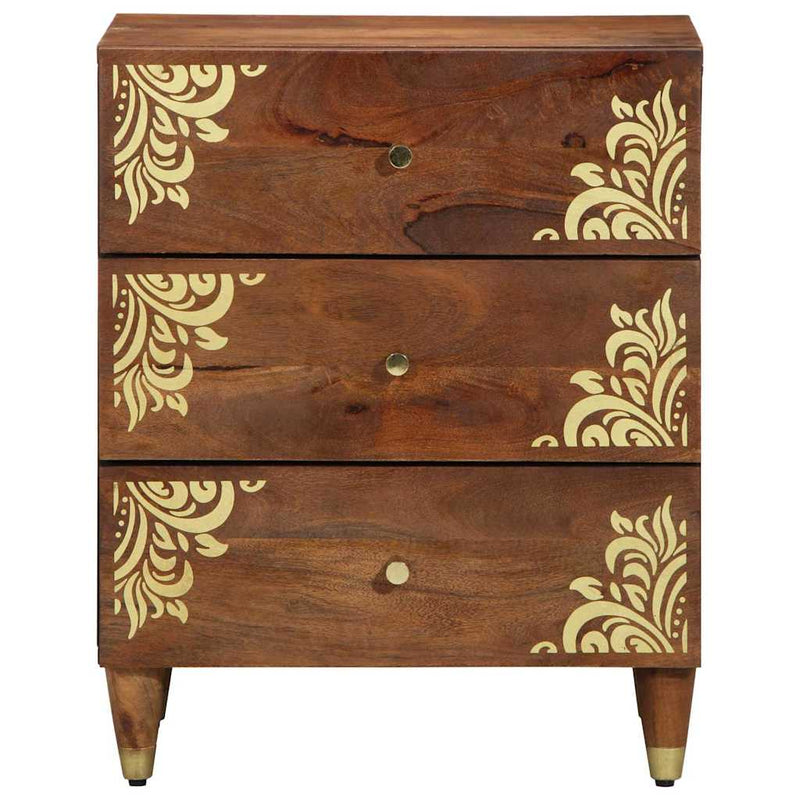 vidaXL Éjjeliszekrény fiókkal mézbarna 50 x 33 x 62 cm tömör mangófa