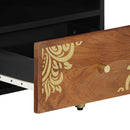 vidaXL Dohányzóasztal fiókkal Méz barna 80 x 54 x 40 cm Tömör Mangófát