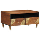 vidaXL Dohányzóasztal fiókkal Méz barna 80 x 54 x 40 cm Tömör Mangófát