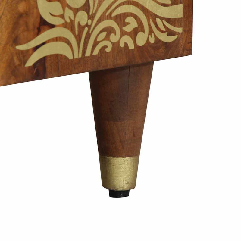 vidaXL TV szekrény fiókkal Méz barna 105 x 33 x 46 cm Tömör Mangófát