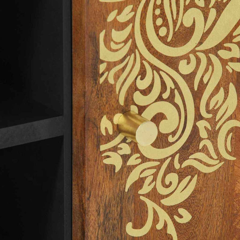 vidaXL TV szekrény polcokkal Méz barna 80 x 33 x 46 cm Tömör Mangófát