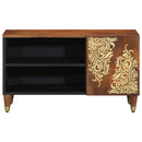 vidaXL TV szekrény polcokkal Méz barna 80 x 33 x 46 cm Tömör Mangófát