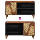 vidaXL TV szekrény polcokkal Méz barna 80 x 33 x 46 cm Tömör Mangófát