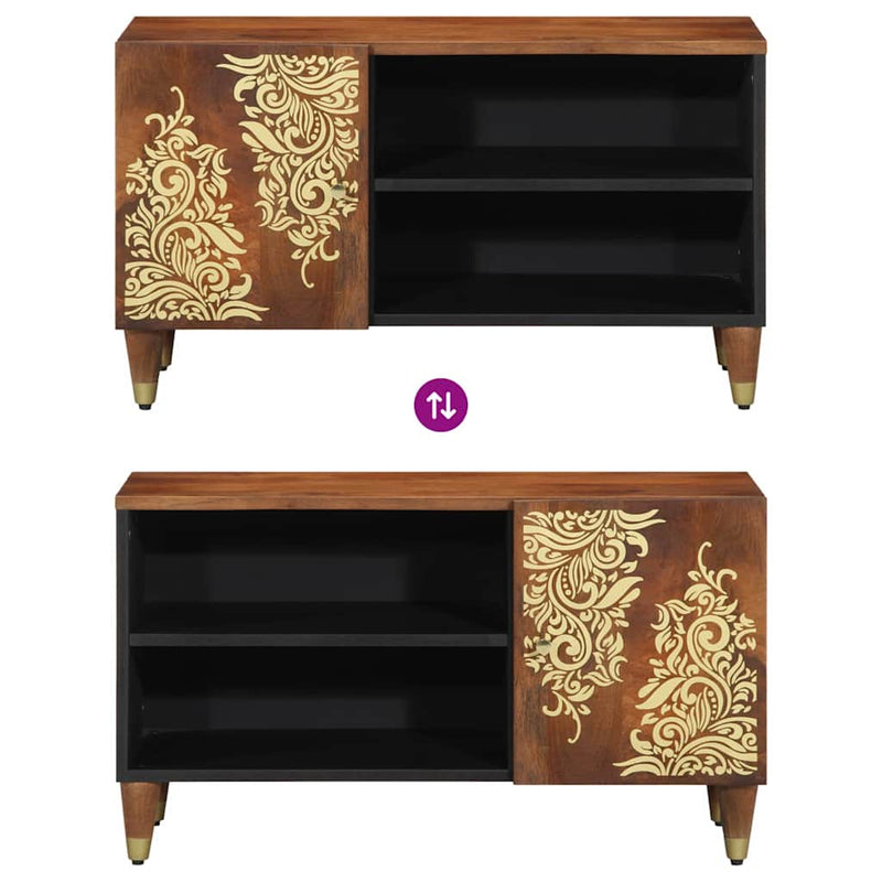 vidaXL TV szekrény polcokkal Méz barna 80 x 33 x 46 cm Tömör Mangófát