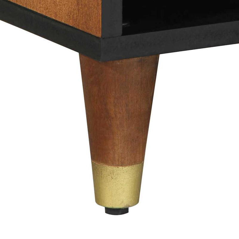 vidaXL TV szekrény fiókkal Méz barna 100 x 33 x 46 cm Tömör Mangófát