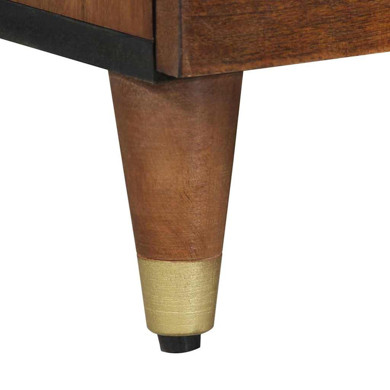 vidaXL TV szekrény fiókkal Méz barna 100 x 33 x 46 cm Tömör Mangófát