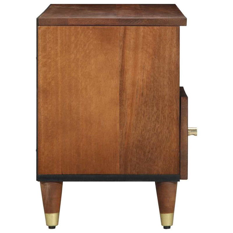 vidaXL TV szekrény fiókkal Méz barna 100 x 33 x 46 cm Tömör Mangófát