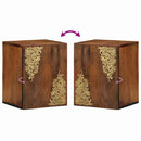 vidaXL Fali Szekrény ajtóval Méz barna 38 x 33 x 48 cm Tömör Mangófát