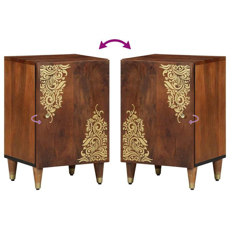 vidaXL Fürdőszoba Székény Méz barna 38 x 33 x 58 cm Tömör Mangófát