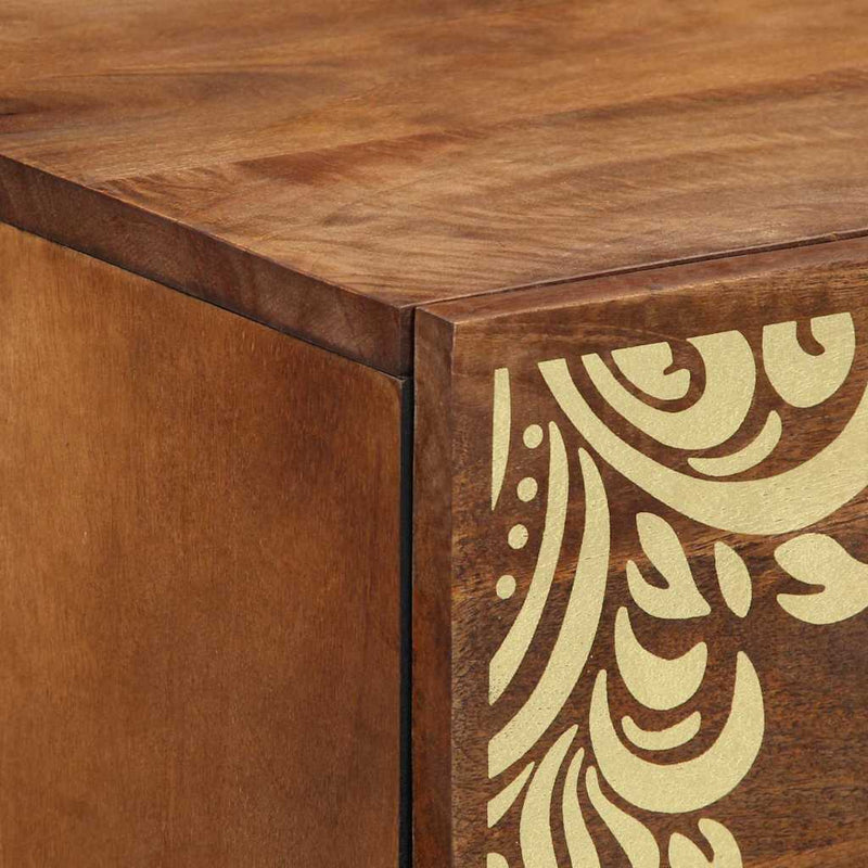 vidaXL Széf fiókkal polcokkal Barna 40 x 33.5 x 75 cm Tömör mangófa